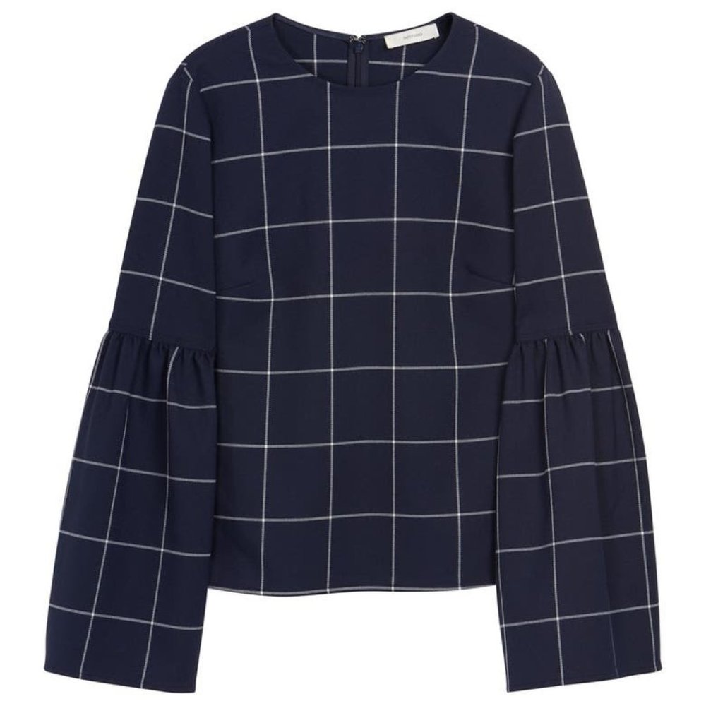 Suitsupply Navy Checkered Blouse